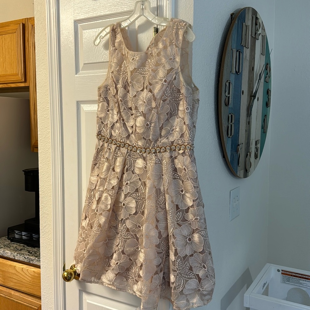 Gold Floral Dress